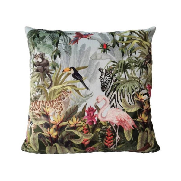 Kussen | Jungle | Flamingo | Fluweel | Mars & More | Polyester | 45x45cm