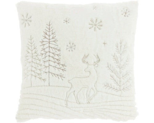 Kussen | Kerstmis | Rendier | Wit | 45x45cm