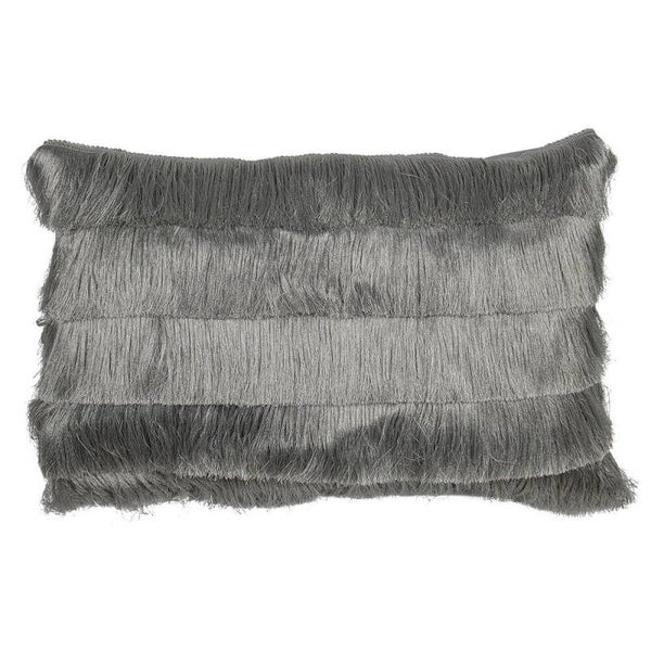 Kussen | Zilver | Franjes | Mars&More | Polyester | 40x60cm