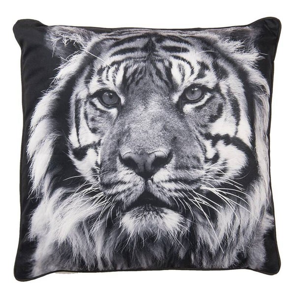 Kussen | Tijger | Zwart | Wit | Grijs | Clayre & Eef | Fluweel | 45x45cm