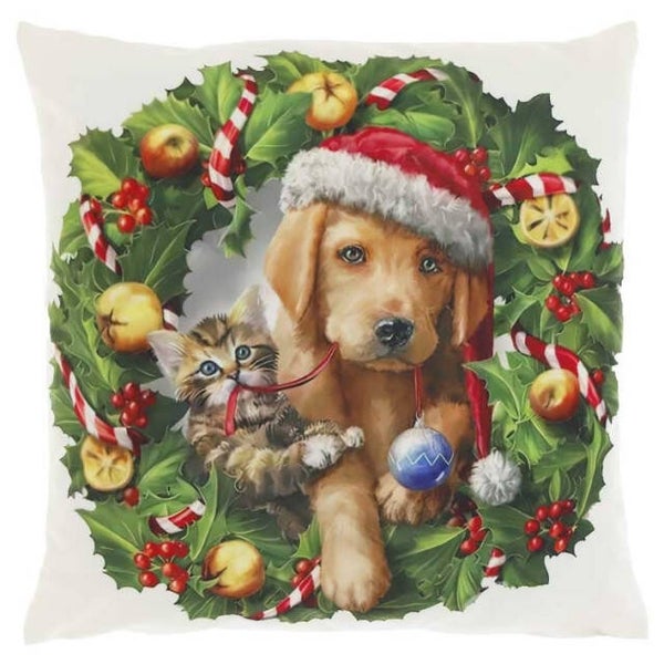 Kussen | Kerstmis | Kat | Hond | Vierkant | 45x45cm