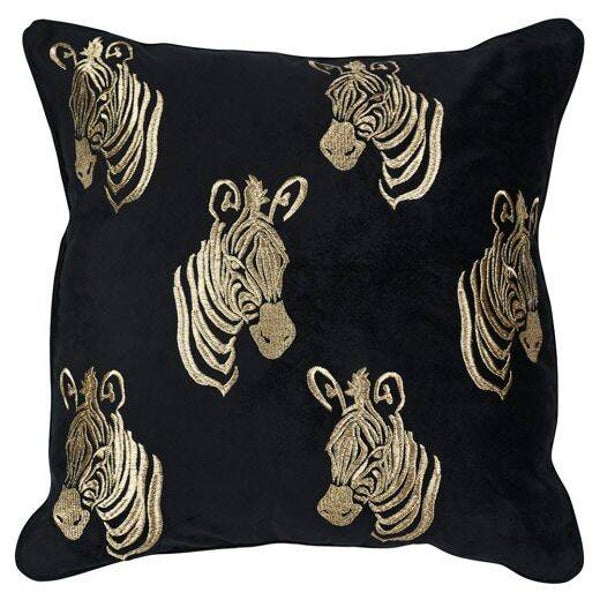 Kussen zebra zwart & goud