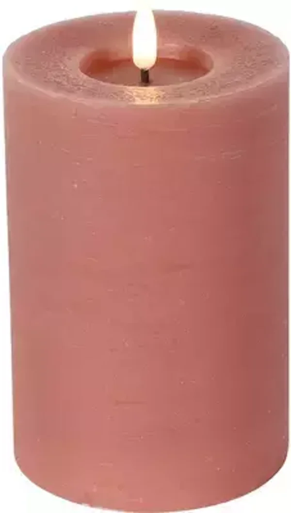 Led stompkaars Ø 10 cm roze