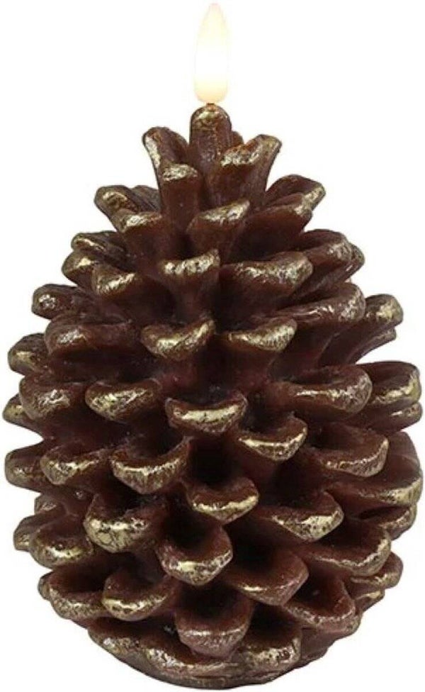 Ledkaars dennenappel roodbruin / goud