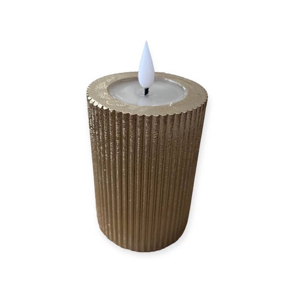 Led stompkaars ribbel goud