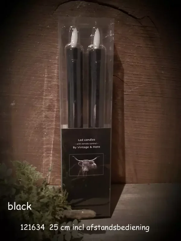 Led dinerkaarsen zwart