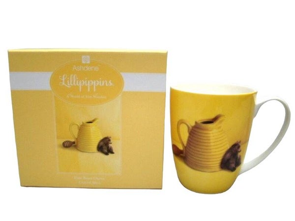 Mok | Mok met oor | Beker | Beer | Pot honing | 350 ml | Porselein | Ø 8,5cm, H: 10,5cm