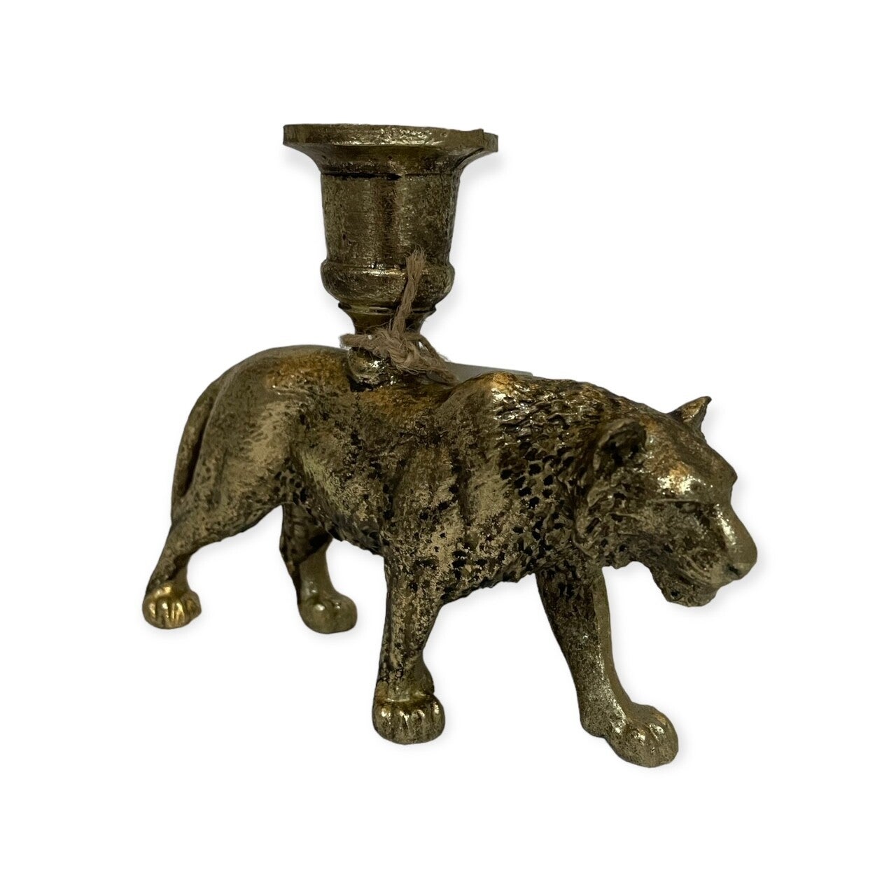 Kandelaar | Tijger | Brons | 18x5x14cm | Polyresin