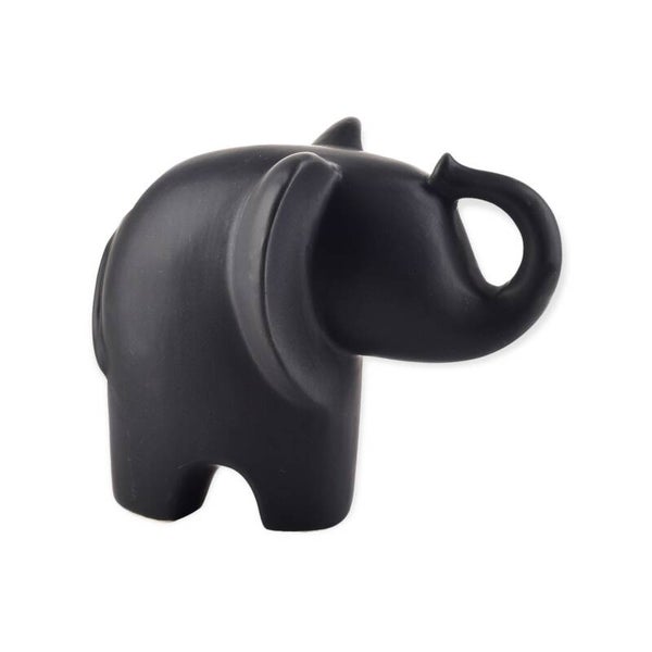 Beeld olifant slurf omhoog in zwart (klein formaat)