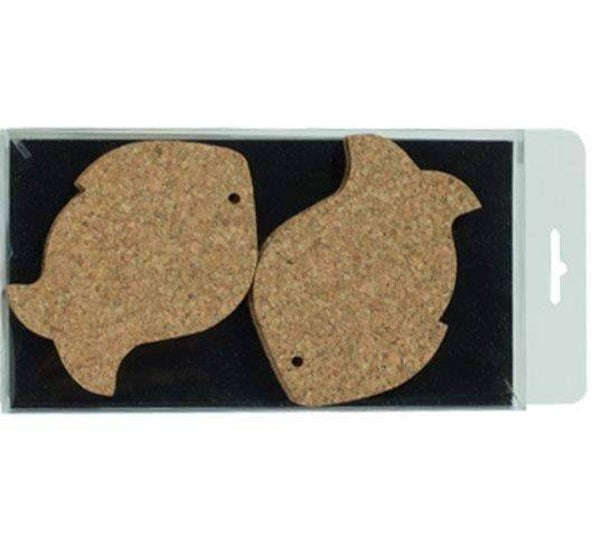 Onderzetters | Vis | Kurk | Bruin | 6 stuks