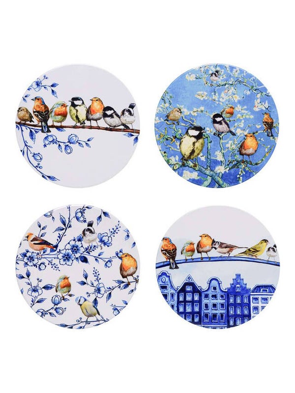 Onderzetters | Vogels | Bosvogels | Rond | Keramiek | Ø10cm