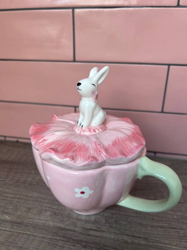 Paasmok Konijn met Deksel – Pastel Roze | Paasservies Pasen