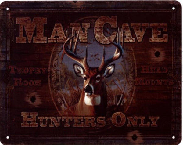 Wandplaat | Hert | Metaal | Vintage | 20x25cm