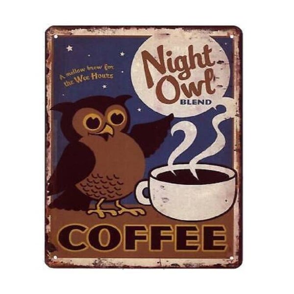 Wandplaat | Wanddecoratie | Uil | Metaal | 20x25cm