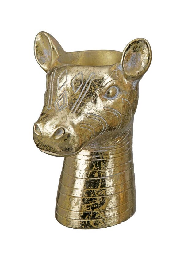 Bloempot | Giraffe | Safari | Antiek goud | 10,5x11x18,5cm