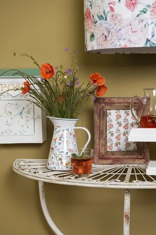 Vaas | Kan | Gieter | Vogels | Clayre & Eef | Metaal | 12x12x20cm