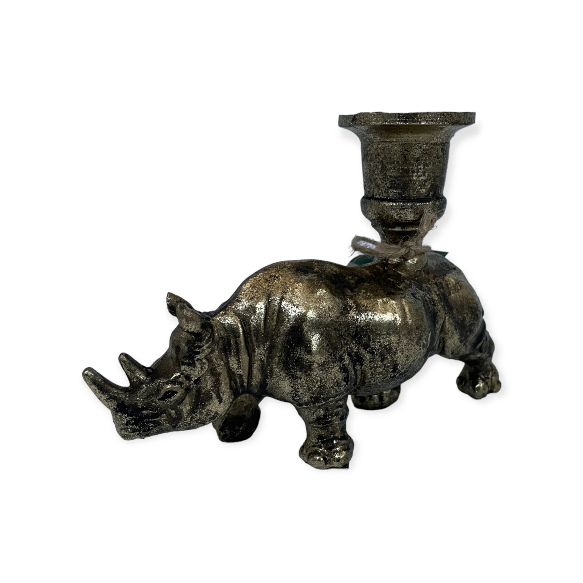 Kandelaar neushoorn brons