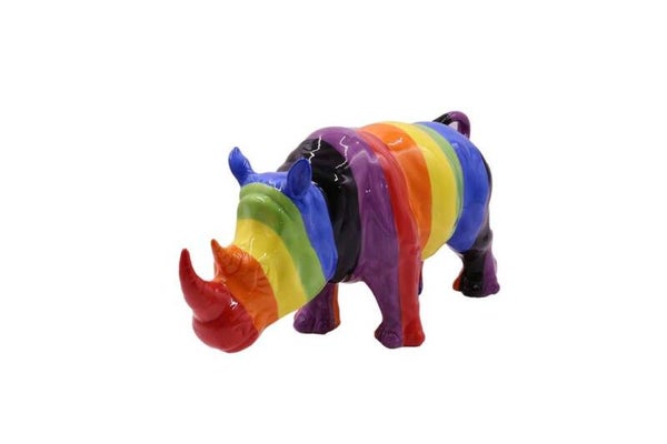 Spaarpot | Neushoorn | Regenboog | Pomme Pidou | Keramiek | 28x10x14cm