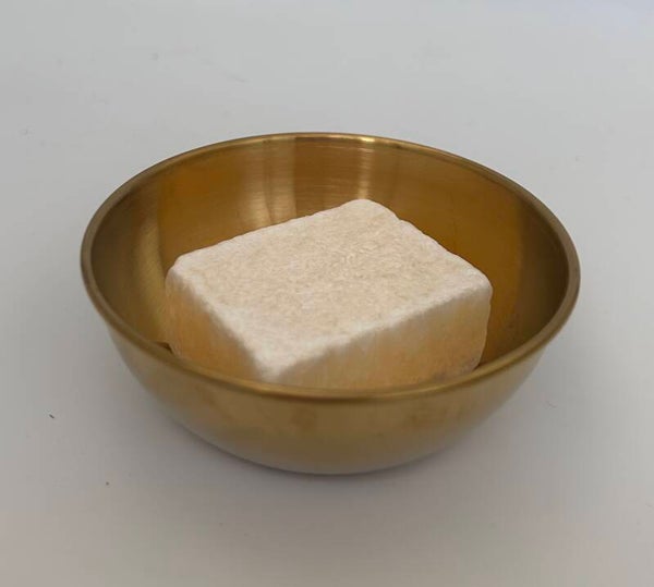 Schaaltje voor amberblokje kunststof goud