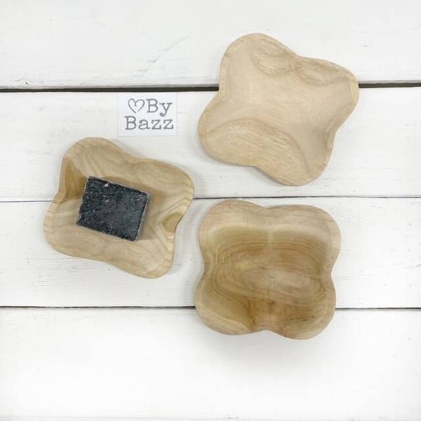 Schaaltje voor amberblokje blank hout klaver