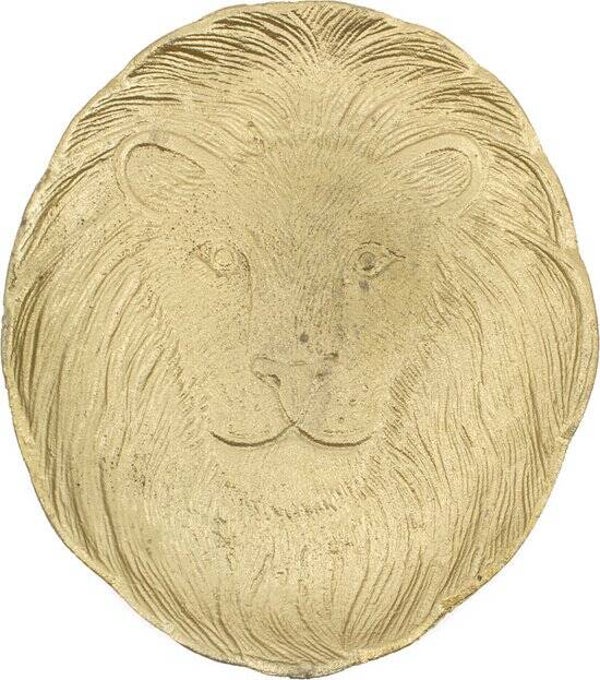 Schaal | Leeuw | Leeuwenkop | Goud | Metaal | 17cmx15cm