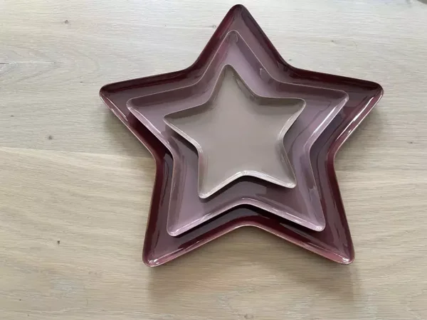 Set van 3 stervormige decoratieschalen