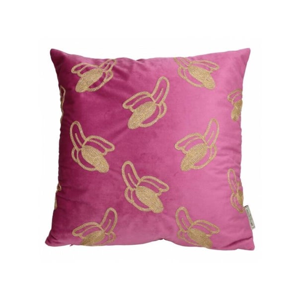 Sierkussen 'Pink Bananas' met bananen