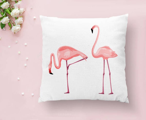 Sierkussenhoes met twee flamingo's