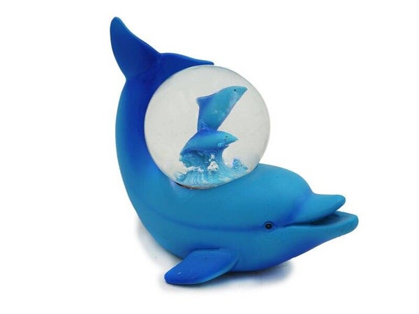 Dolfijn Beeld met Sneeuwbol – Elegante Oceaandecoratie