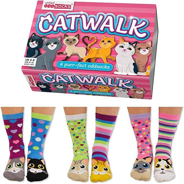 Damessokken katten "Catwalk" in cadeaudoos
