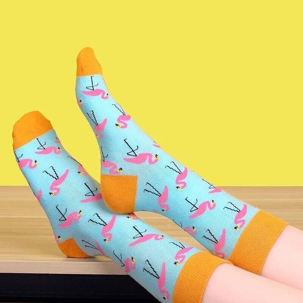 Sokken flamingo lichtblauw
