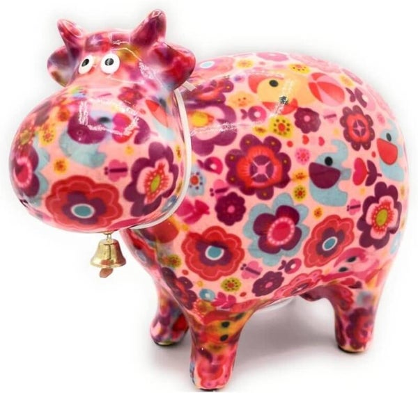 Spaarpot | Koe | Bella | Roze | Pomme Pidou | Pink Elephant Parade | 18x10x14cm