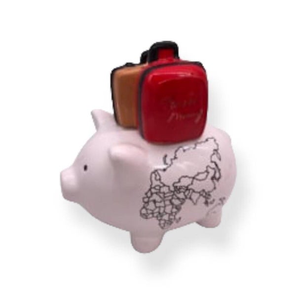 Spaarpot / spaarvarken licht roze 'Piggies with a Mission' - Travel Money