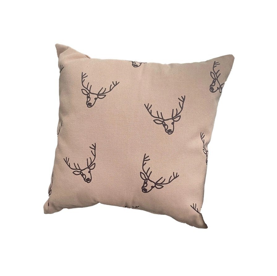 Kussen | Rendier | Rendierkop | Roze | Katoen | 45x45cm