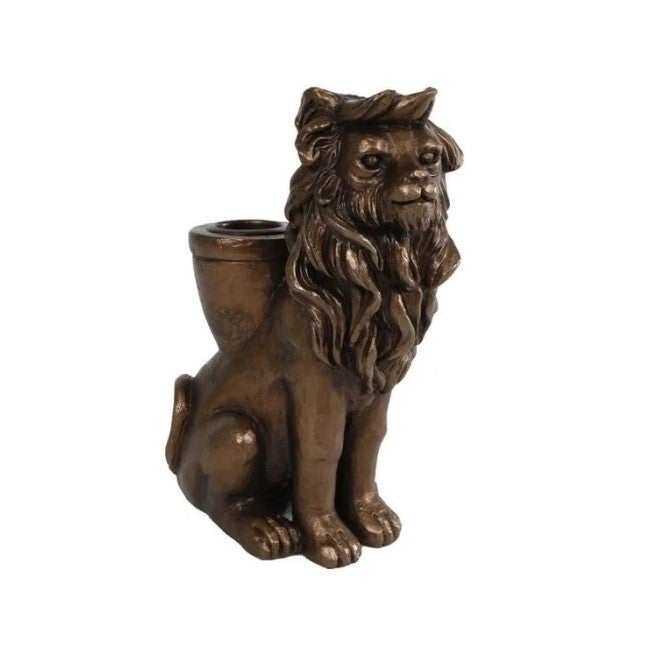 Kandelaar | Leeuw | Brons | Polystone | 6,3x10,2x15cm