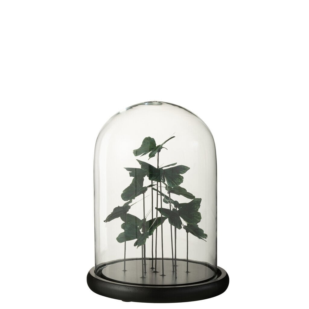 Stolp | Vlinders | Groen | Zwart | Glas | 23x31cm | J-Line