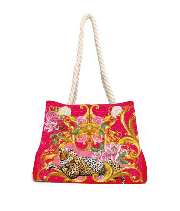 Strandtas panter Red Diva