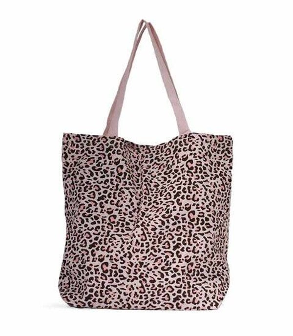 Strandtas | Shopper | Luipaardprint | Roze | 54x48cm