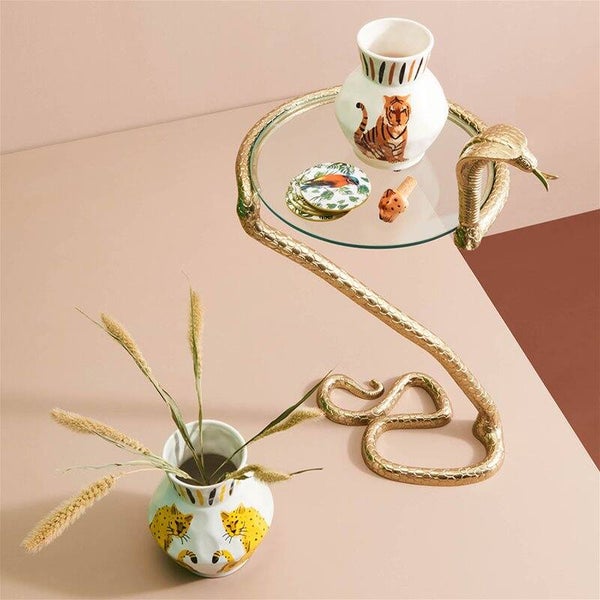 Bijzettafel slang 'Cobra' goud