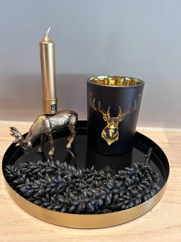 Tafeldecoratie Set | Zwart | Goud | Rendieren