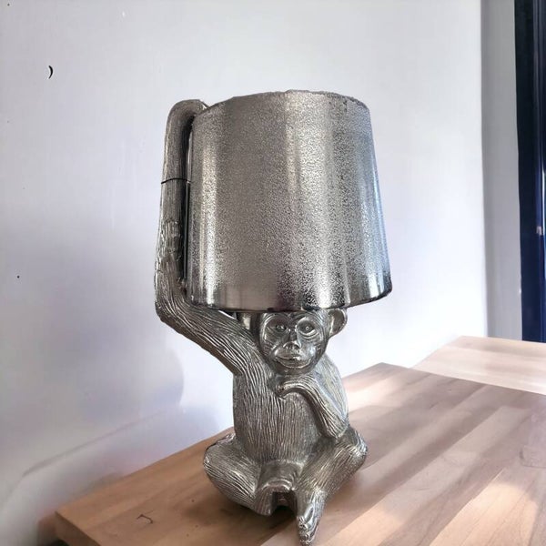 Tafellamp aap zilver