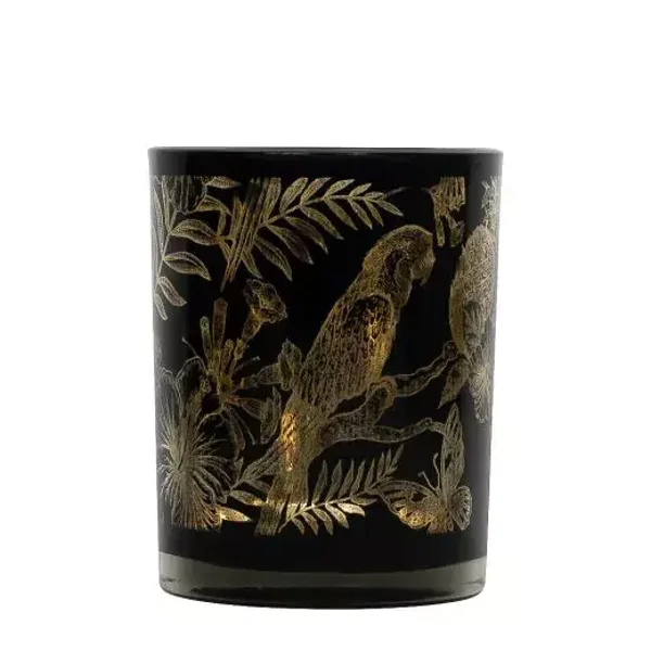 Theelichthouder | Vogel | Papegaai | Zwart | Goud | Mars & More | Glas | Verschillende afmetingen
