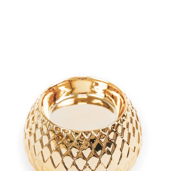 Theelichthouder | Housevitamin | Scales | Goud | Keramiek | 8x8x6cm