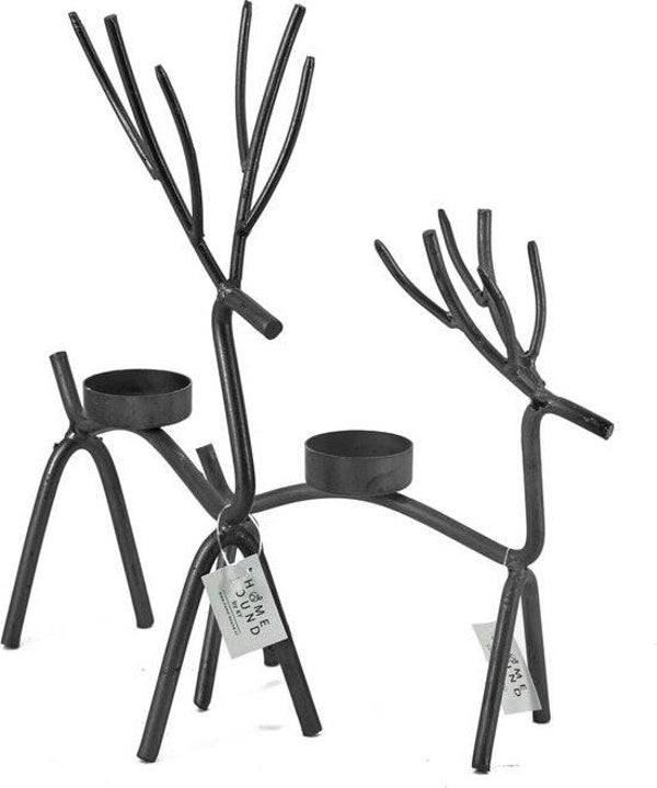 Kandelaar | Hert | Zwart | Metaal | 2 afmetingen