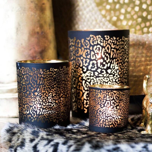 Theelichthouders | Jaguar | Mars&More | Zwart | Goud |
