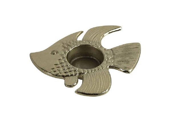 Theelichthouder vis goud