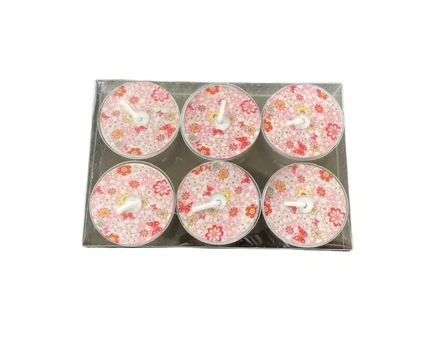 Set van 6 theelichtjes bloem