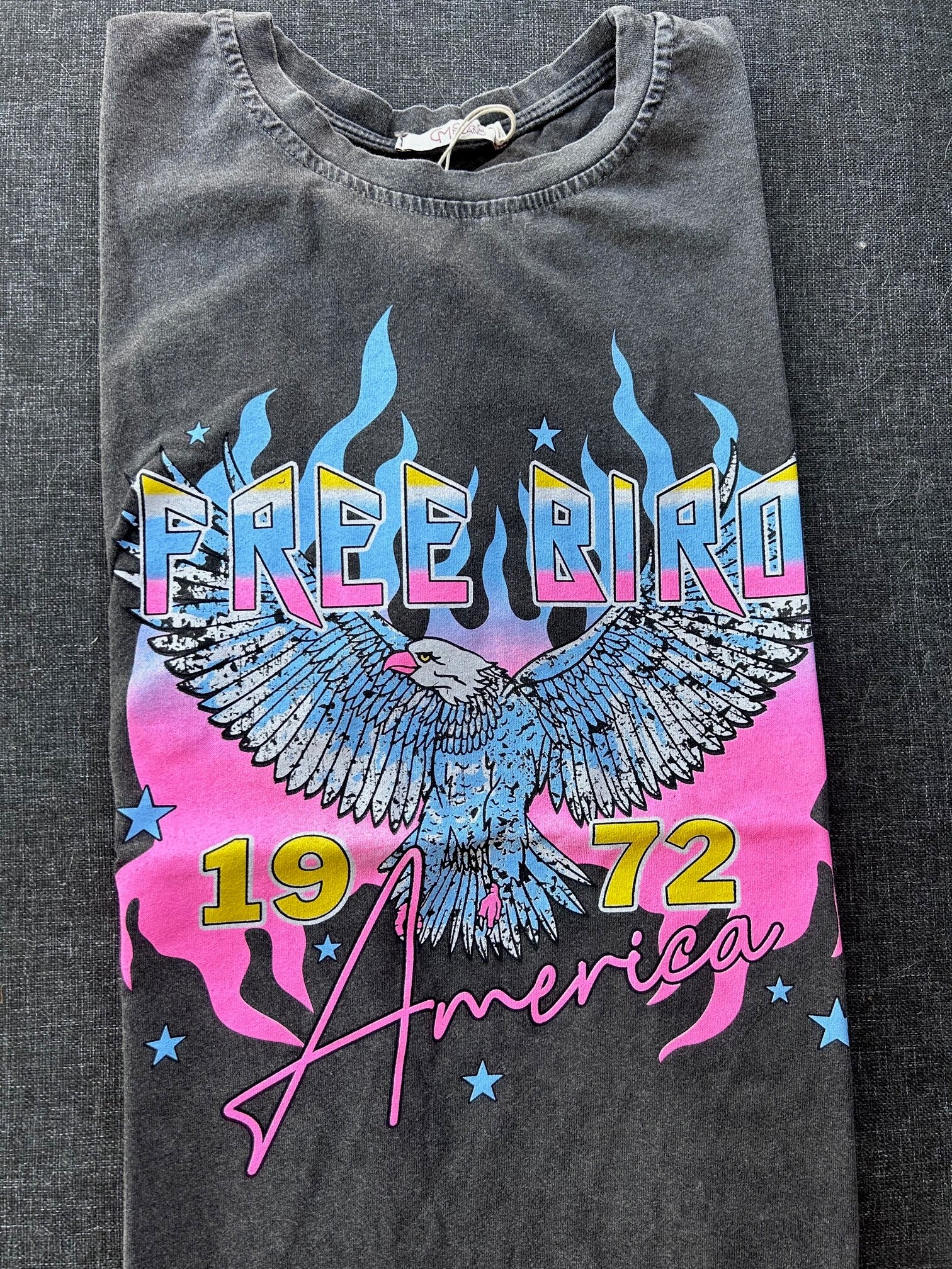 T-shirt adelaar "Free Bird" onesize grijs