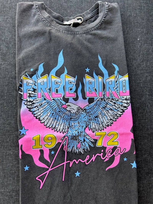 T-shirt adelaar "Free Bird" onesize grijs