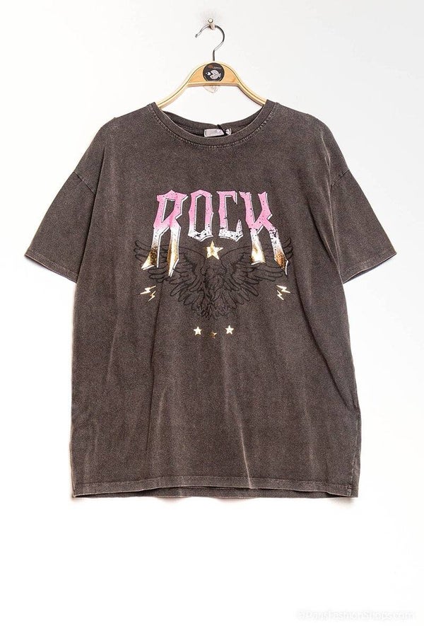 T-shirt adelaar 'Rock' grijs onesize